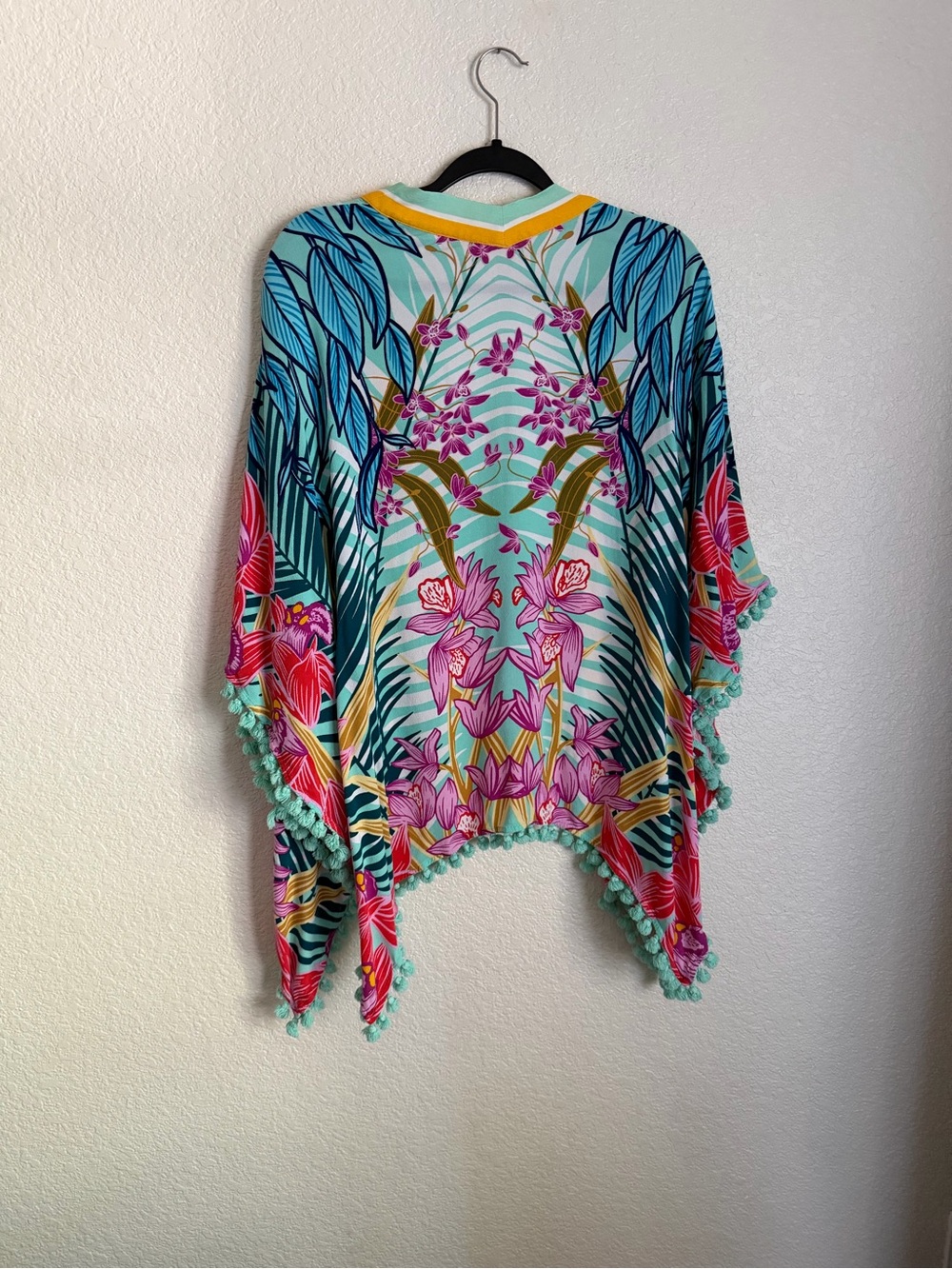 Trina Turk Terra Nostra Kimono Swim Cover Up Tasseled OS - Picture 3 of 6